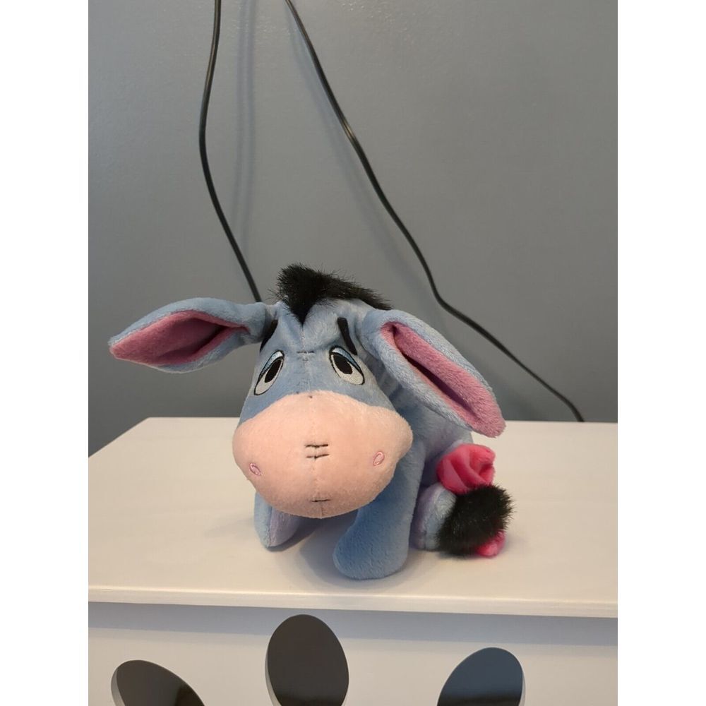 Eeyore Bean Bag Plush 8" Stuffed Animal Mattel Disney Blue Hook And Loop Tail